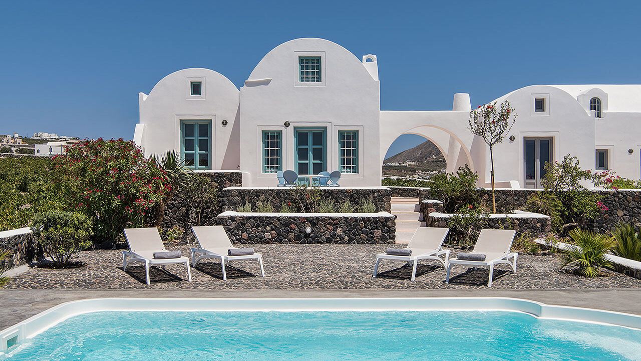 Kleinschalige boutique hotels op het eiland Santorini in Griekenland